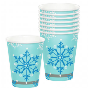 Хартиени чаши за кафе със снежинки Коледни чаши с персонализиран печат на едро |Туобо