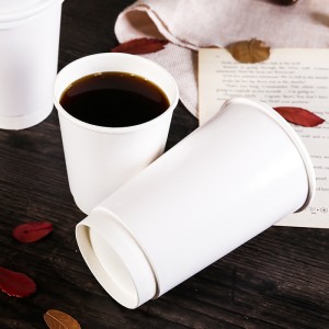 Бяла хартиена чаша за кафе на едро и по поръчка |Туобо