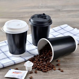 ब्लैक पेपर कॉफी कप कस्टम प्रिंटेड पेपर कप होलसेलेबल |तुओबो