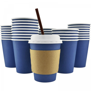 ब्लू पेपर कॉफ़ी कप कस्टम मुद्रित पेपर कप थोक |तुओबो