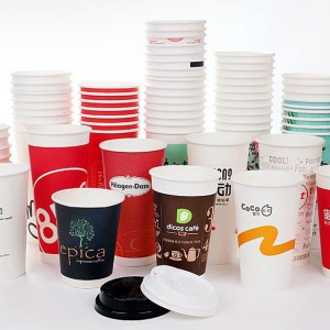 Papír kávéscsészék Egyedi nyomtatási logó Eldobható |Tuobo