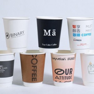 Хартиени чаши за кафе Персонализиран печат на лого за еднократна употреба |Туобо
