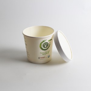 Бели чаши за сладолед Персонализирано отпечатване на лого Хартиени чаши |Туобо