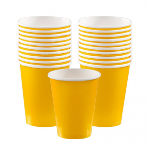 Жълти хартиени чаши за кафе Персонализирани отпечатани хартиени чаши на едро |Туобо