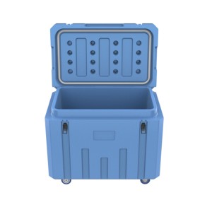 Tugas berat berkapasitas besar LLDPE logistik tahan lama Rotomolded Insulated Dry Ice Cooler Storage Box untuk Pengiriman Dry Ice