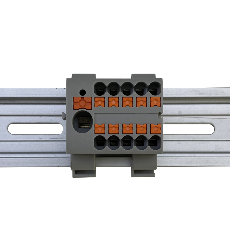 JUT15-6-10X2.5-F（Універсальний компактний з’єднувач дроту для розподілу електроенергії, з’єднувачі для електричної проводки, клемний блок пружинного з’єднання на DIN-рейку)