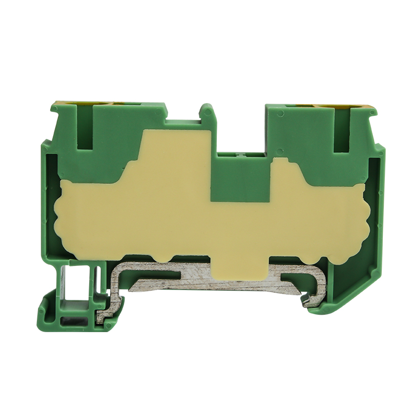 6 mm geaard Modulair schroefloos inplugbaar DIN-rail aansluitblok