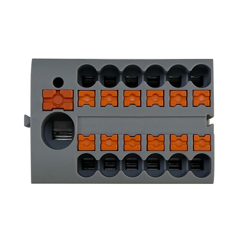 JUT15-6-12X2.5 （Snelle industriële stopcontacten Push-in-draadconnector gecombineerde veersnelle bedrading din-rail-klemmenblokken）