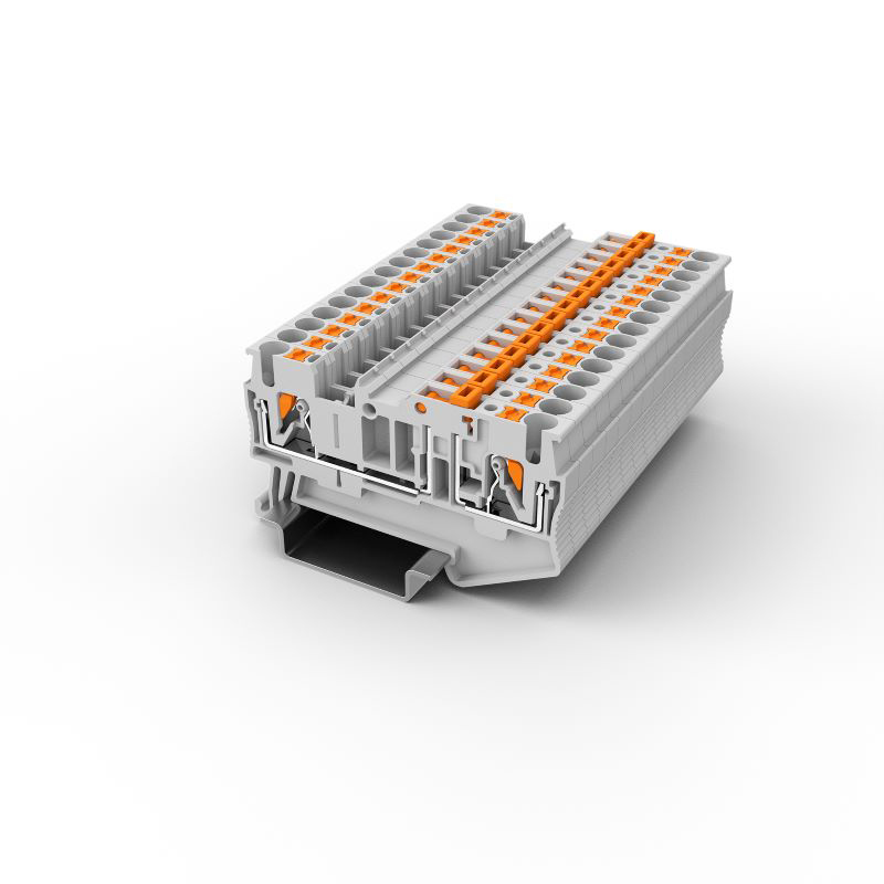 UPT-2.5K គុណភាពខ្ពស់ អគ្គិសនី Phoenix Wire Din Rail បានម៉ោនរុញនៅក្នុងប្លុកស្ថានីយ Spring Terminal Connector
