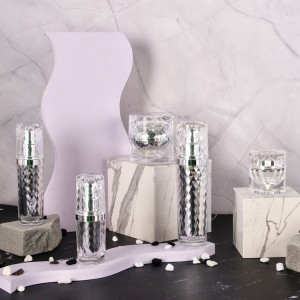 High End Silver 30ml 60ml 100ml Acrylic Bottles And 30g 50g Jars with White PP Inner