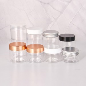 40g 50g 60g 70g 90g 100g 130g 150g High quality clear PET jar with wide mouth tall bottle shape plastic jar customized lid color