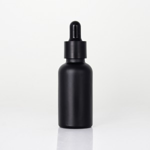 30ml Painted Black Glass Essential Oil Bottle with Dropper