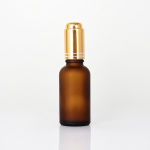 35ml Frosted Amber Glass Serum Bottle with Dropper