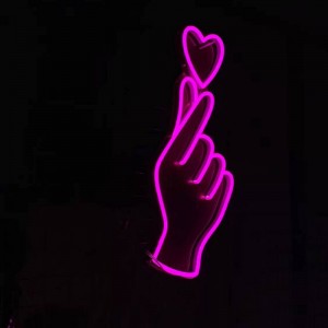 Finger love neon sign gesture3