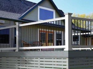 Ringhiera in alluminio PVC FM-602 per portico, balcone, terrazza, scala
