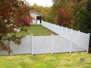 PVC horizontale picket fence FM-502 mei 7/8 "x3" picket foar tún