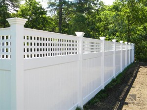 PVC Semi Privacy Fence with Square Lattice Top FM-205