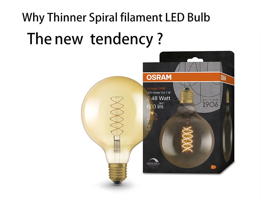 Why the thinner spiral filament led bulb is the new tendency?