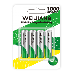 1000mAh AAA NiMH रिचार्जेबल बॅटरी |Weijiang पॉवर
