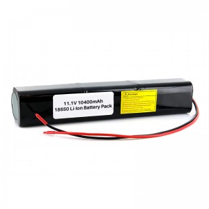 11.1V 10400mAh 18650 Li-ion Battery Pack mo le fa'aalaina o le moli o le la.
