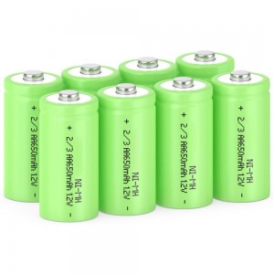 Wiederaufladbare 1,2 V 2/3 AA 650 mAh-Batterien NIMH ...