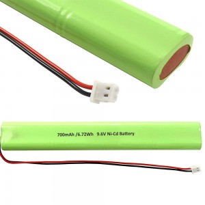 Batterie pour éclairage de sortie de secours Ni-CD 9,6 V 700 mAh