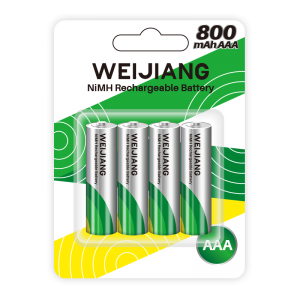 Bateria recarregável AAA NiMH 800mAh 1,2V |Poder de Weijiang