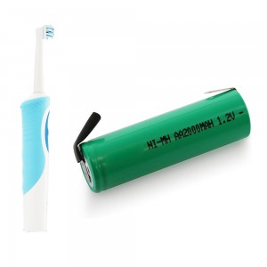 Batería recargable AA 1.2V 2000mAh NiMH para máquinas de afeitar, recortadoras