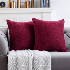 Marron Pillow Covers 18×18 Inch Set of 2 Solid Rustic Farmhouse Decorative Throw Pillow Covers Square Cushion Case for Home Sofa Couch Decoration
