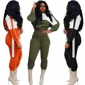 Tops Pants Set For Women High Neck Workout Sportswear Outdoor Two Colors Tracksuit Custom