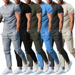 T Shirt Pants Set Oversize Crewneck Short Sleeve Two Pieces Summer Autumn Tracksuit Supplier