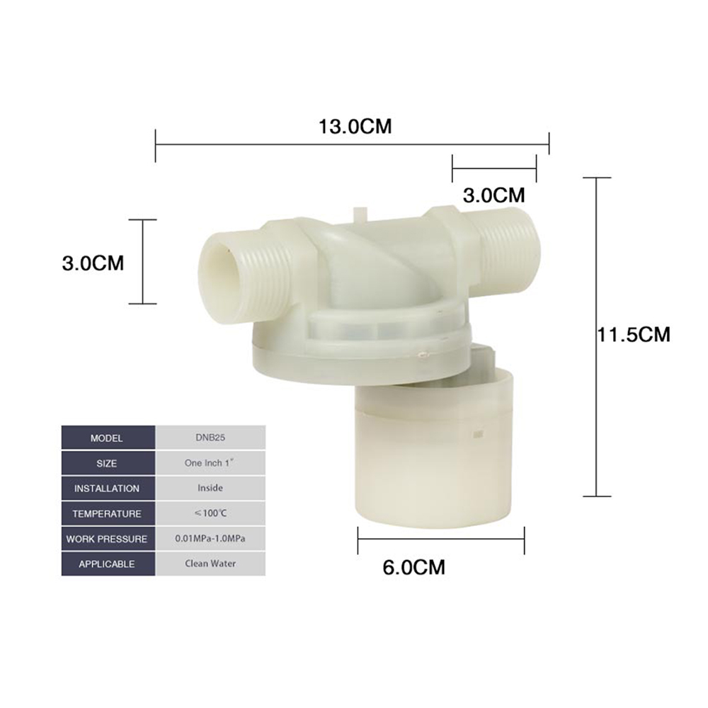 DNB25  inside type nylon pa66 automatic hydraulic water floating ball valve, water flow control valve