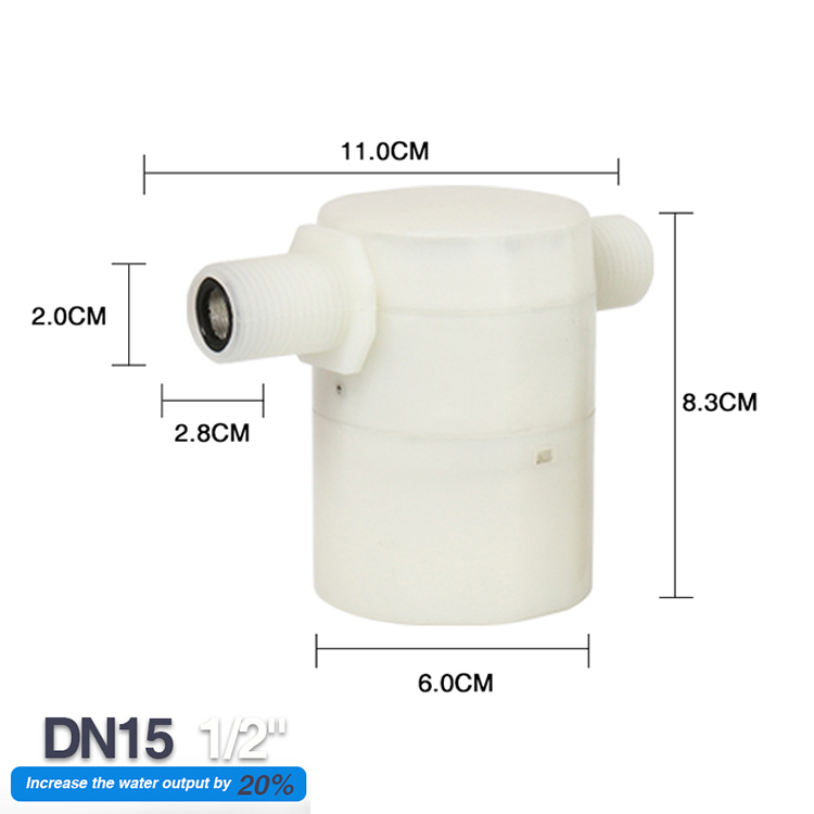 Válvula de controle de nível de água totalmente automática da marca wiir mini válvula flutuante de plástico para tanque de água