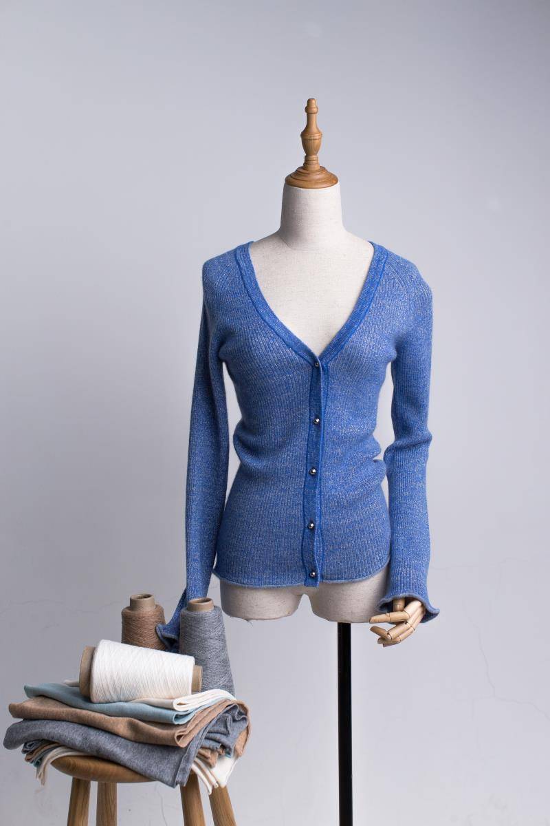 100% China origin Cashmere buttoned cardigan for ladies CT20W017