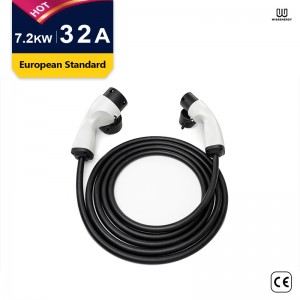MS003 Cablu EV/Cablu de încărcare/Monofazat 32A/7,2KW/Cablu de prelungire de tip 2 la tip 2