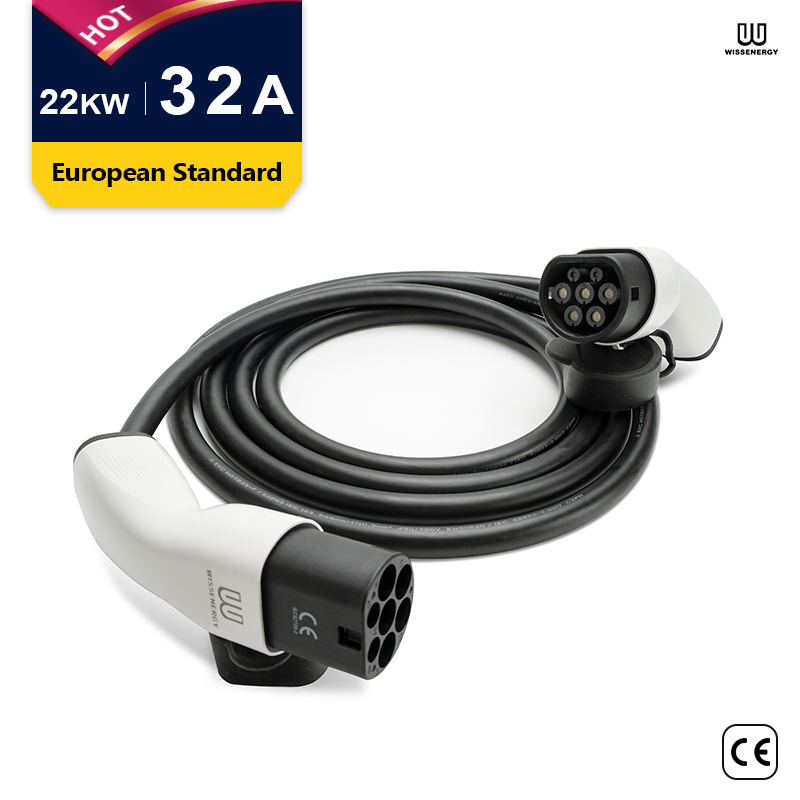 MS004 Cablu EV/Cablu de încărcare/Trifazat 32A/22KW/Cablu de prelungire de tip 2 la tip 2 Imagine prezentată