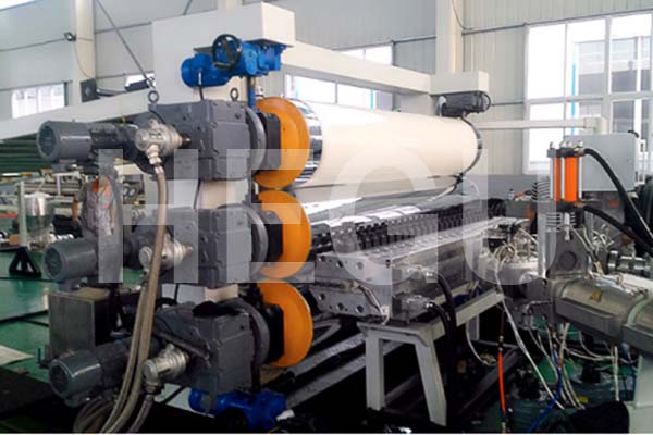 2017 High quality Pvc Pipe Making Machine - Plastic sheet machine  ABS,PMMA,PC,PS,HIPS sheet extrusion line – WOOD-PLASTIC