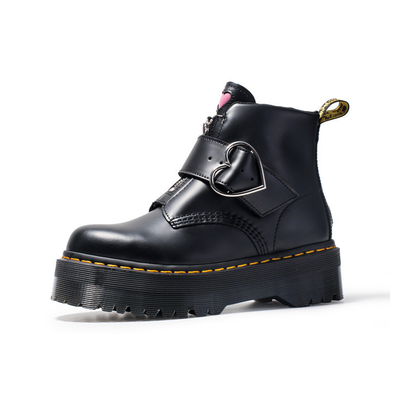New come Dr Martens boots heart shape buckle with pink heart love