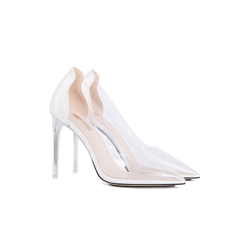 China New Product China Factory Wholesale Cheap Clear PVC Women Pumps Transparent Shoes