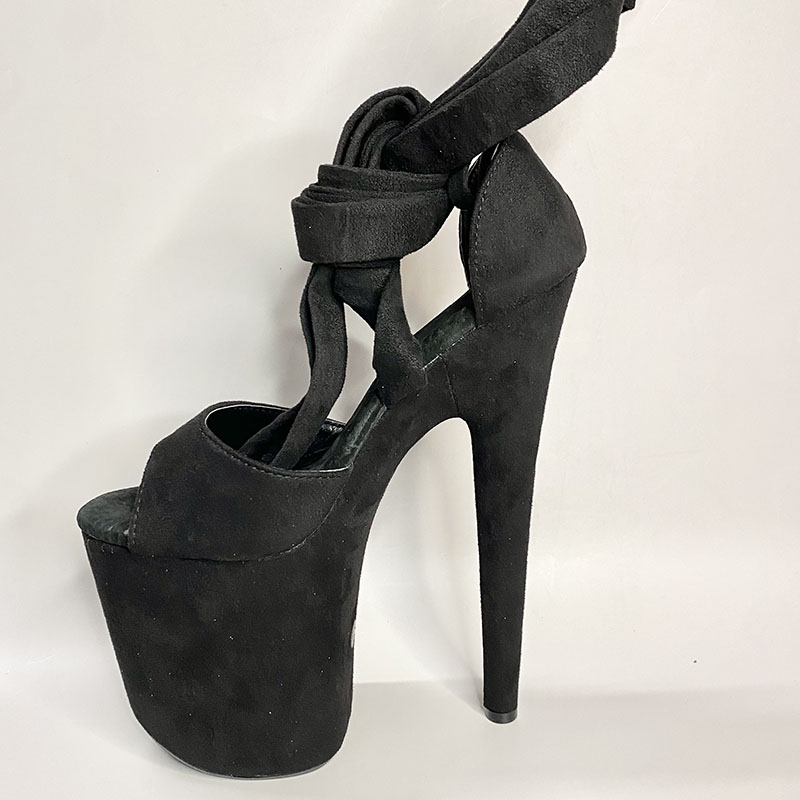 Xinzirain custom made Black stiletto platform suede stripper shoes
