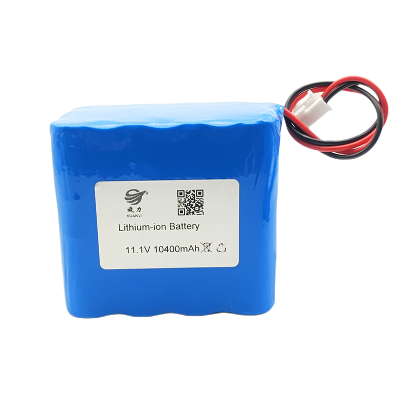11.1V Cylindrical lithium batterie, 18650 10400mAh