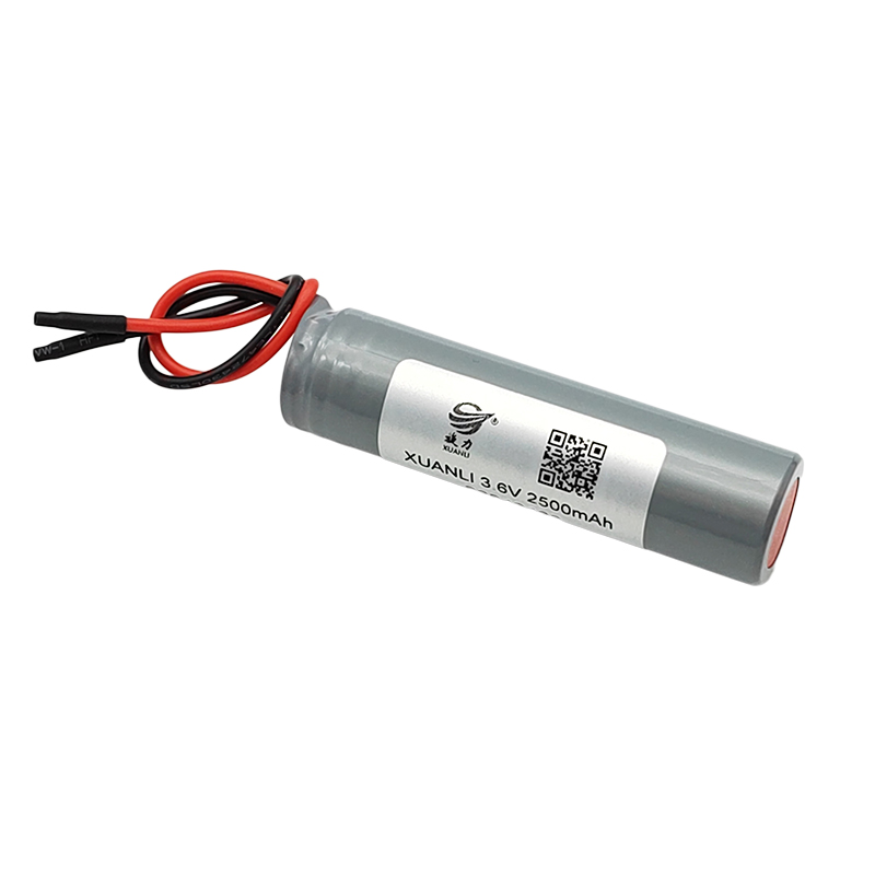 3.6V Cylindrical lithium battery pack, 18650 2500mAh