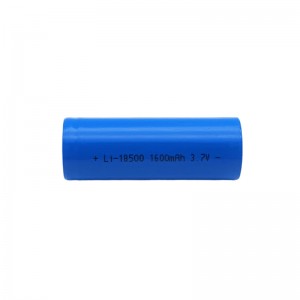 3.7V litiozko bateria zilindrikoa, 18500 1600mAh 3.7V tolesgarria eltxo-bateria elektrikoa