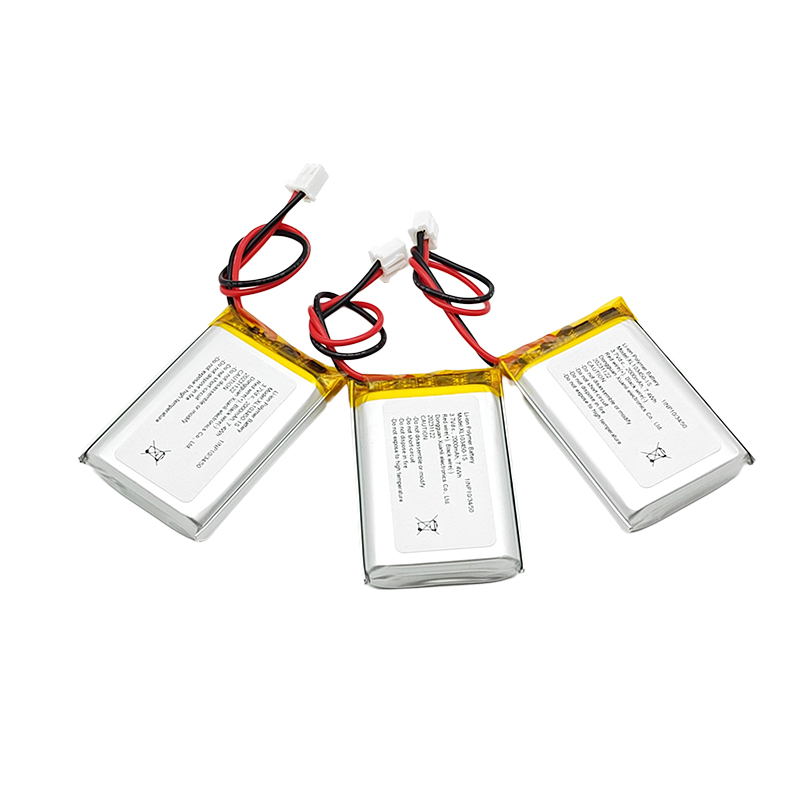 Paket baterai Polimer 3.7V, baterai lithium persegi 103450 2000mAh 3.7V