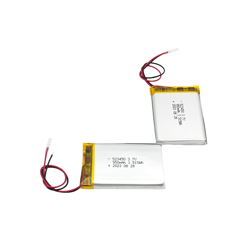 3,7V lavtemperatur lithiumbatteri, 523450 950mAh 3,7V genopladeligt lithiumbatteri