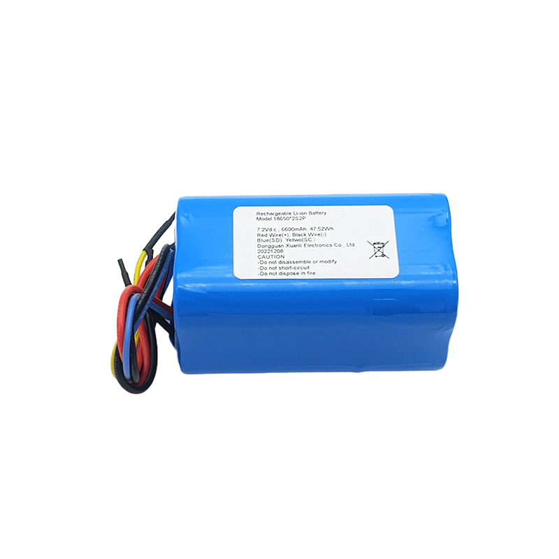 18650 Litio-ioizko bateria 2S2P 7.2V 6600mAh
