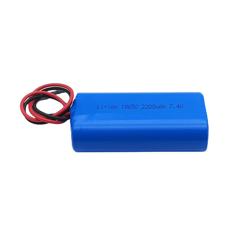 Baterai lithium silinder 7.4V, baterai pengukur kedalaman air ultrasonik genggam 18650 2200mAh