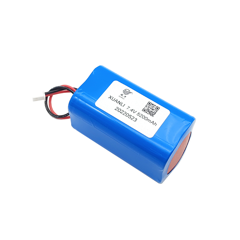 7,4V cylindrisk lithiumbatteri, 18650 5200mAh