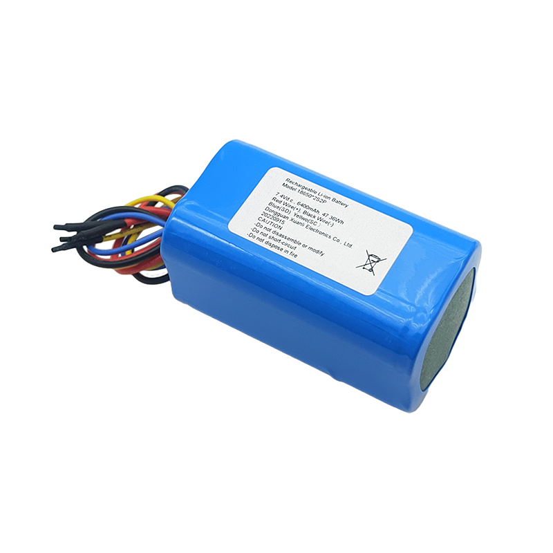 Baterai lithium silinder 7.4V, baterai lithium 18650 6400mAh 7.4V