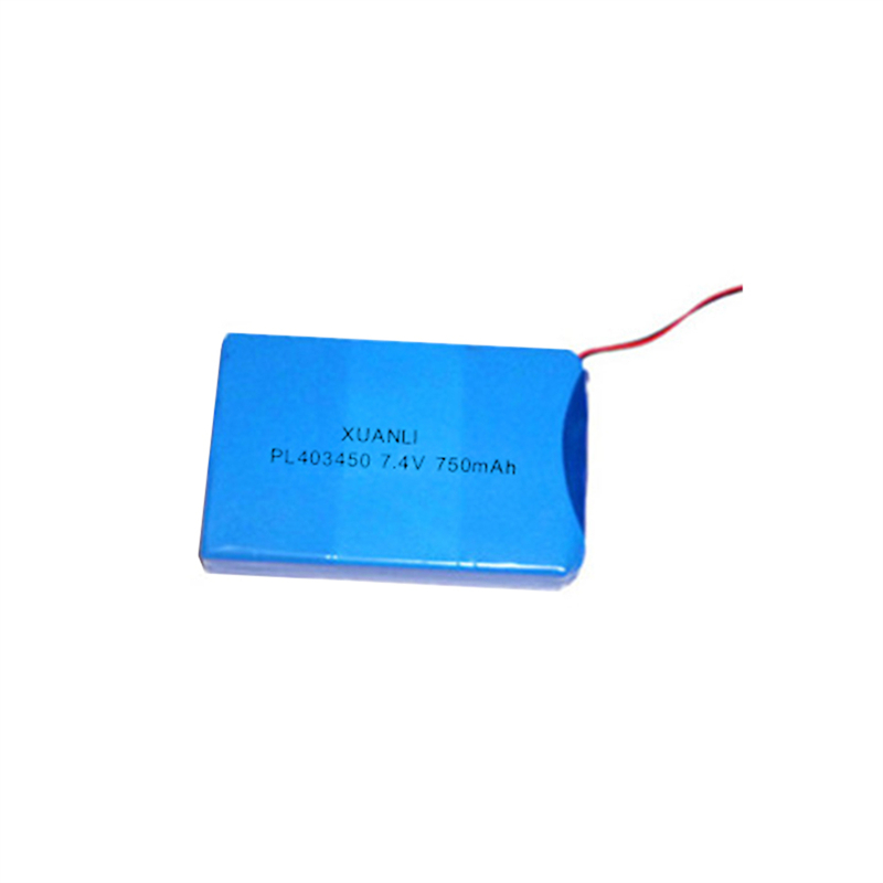 Pek bateri polimer litium 403450 7.4V 750mAh